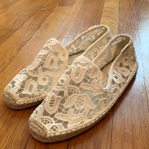 Soludos Ivory Lace Espadrille Slip-On shoes